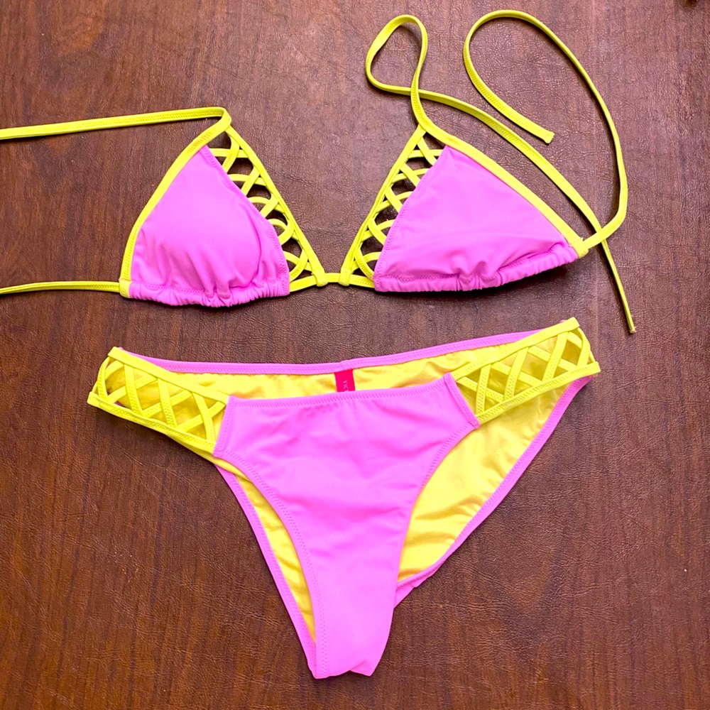 Victoria’s Secret Purple and Green Bikini Set